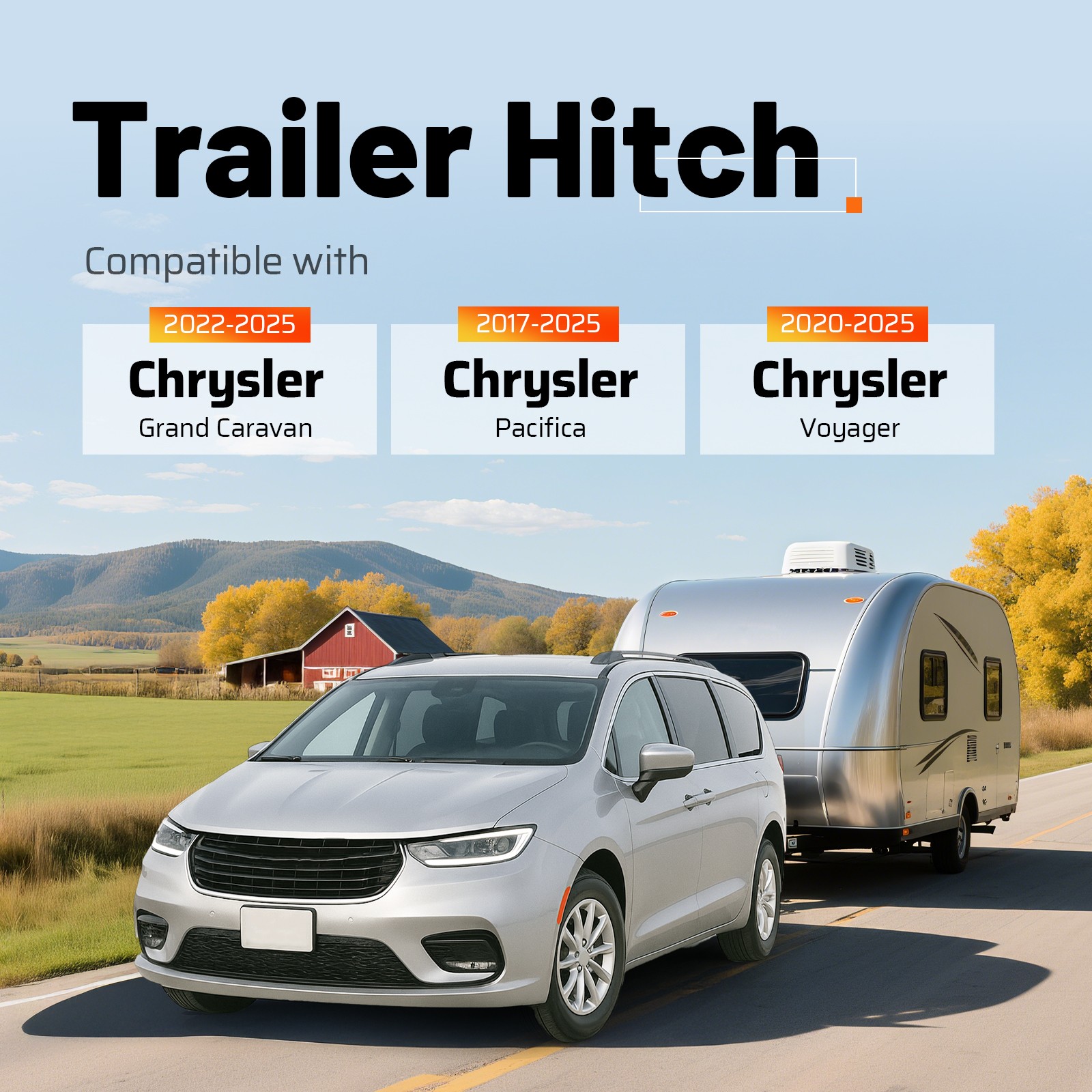 Class 3 Trailer Hitch Receiver For Chrysler Grand Caravan Pacifica Voyager 17-25