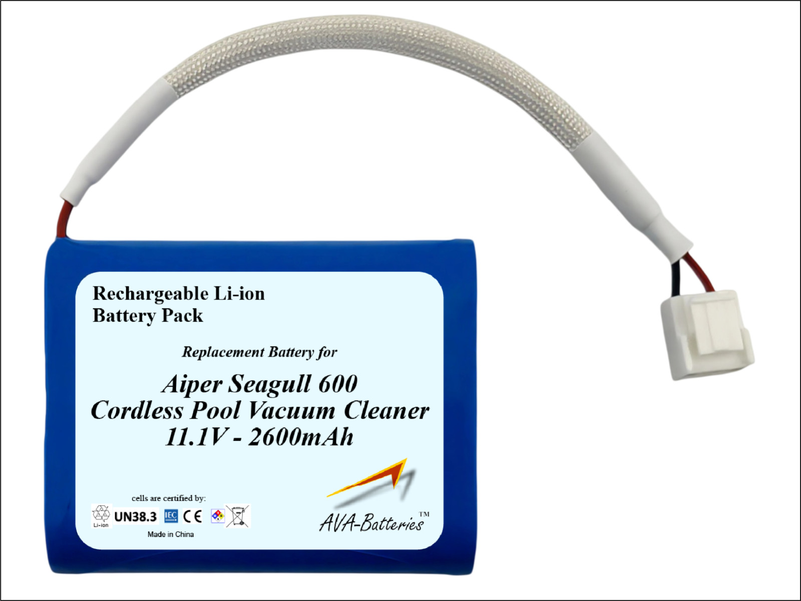 11.1V 2600mAh Replacement Battery for  Aiper Seagull 600 Cordless Pool Vacuum