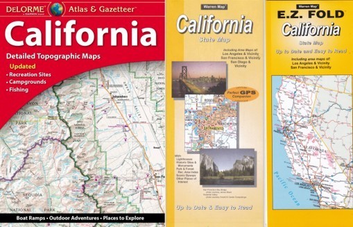 DeLorme California Gazetteer with California paper and laminated maps included