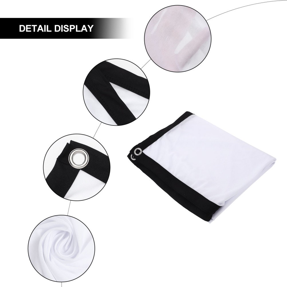 Foldable Home Use Projector Screen White Durable Polyester Material Easy Setup
