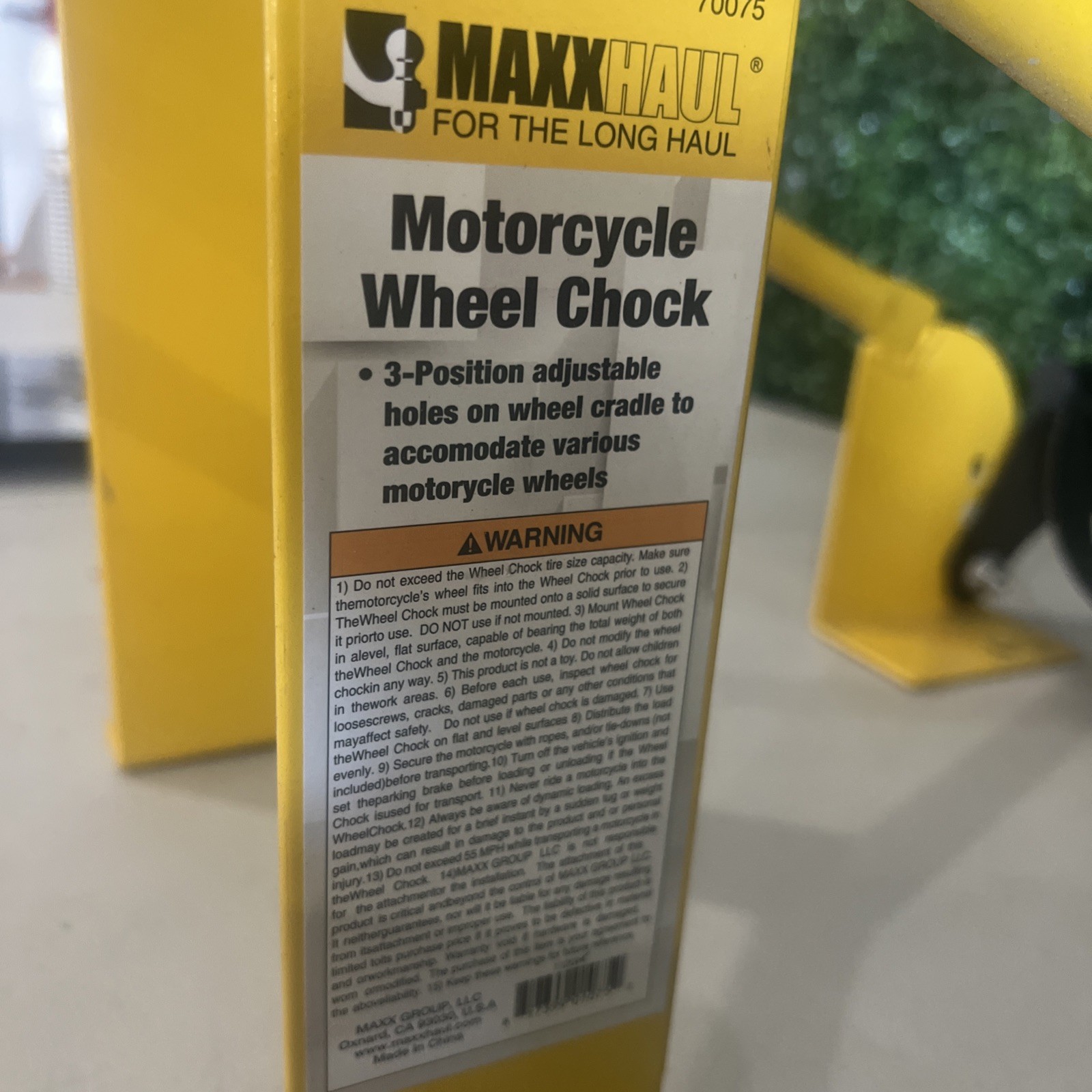 Motorcycle Removable Wheel Tire Chock Nest Cradle Adjustable Universal