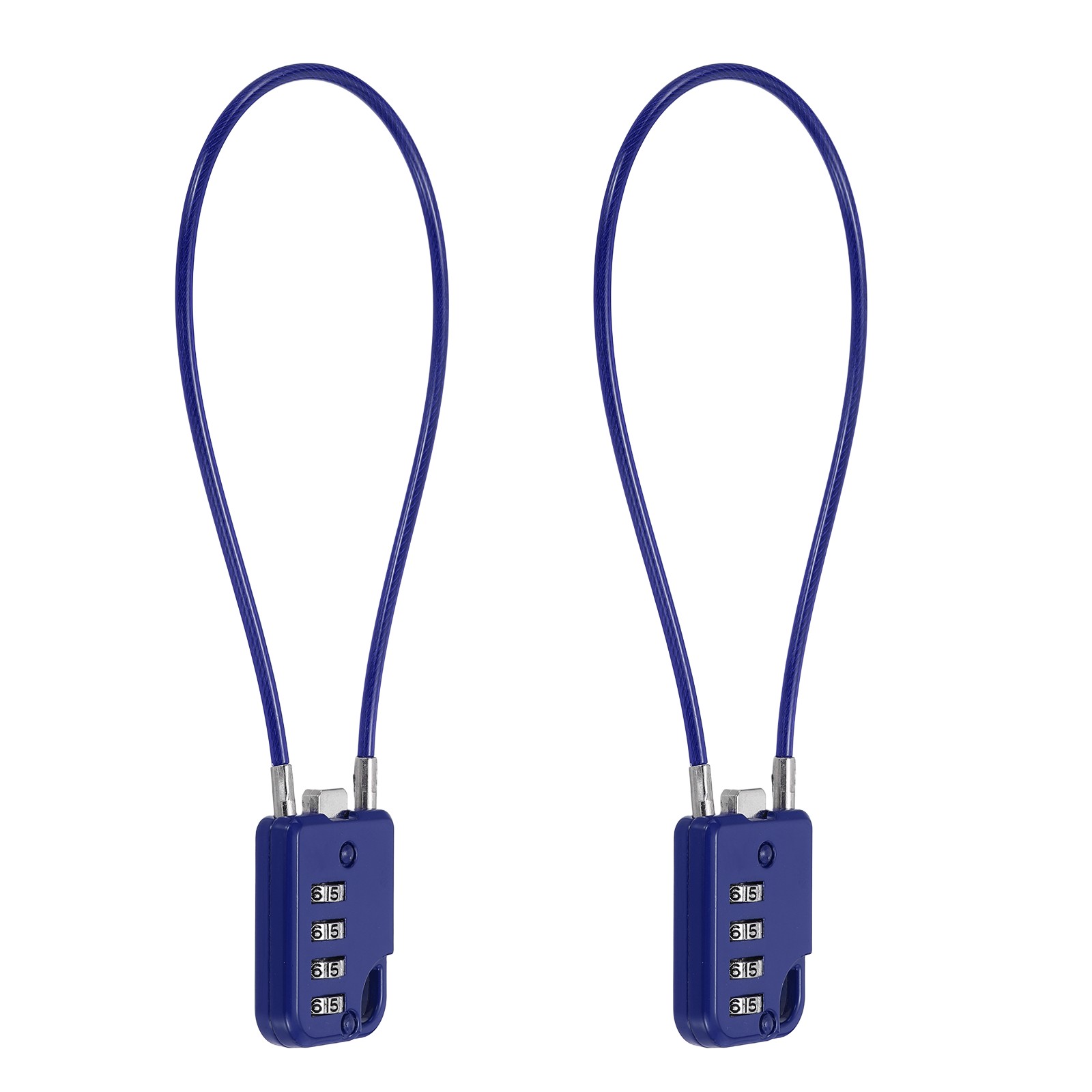 2-Pack Combination Padlock, 4 Digit 12 in Cable Luggage Lock [Blue]