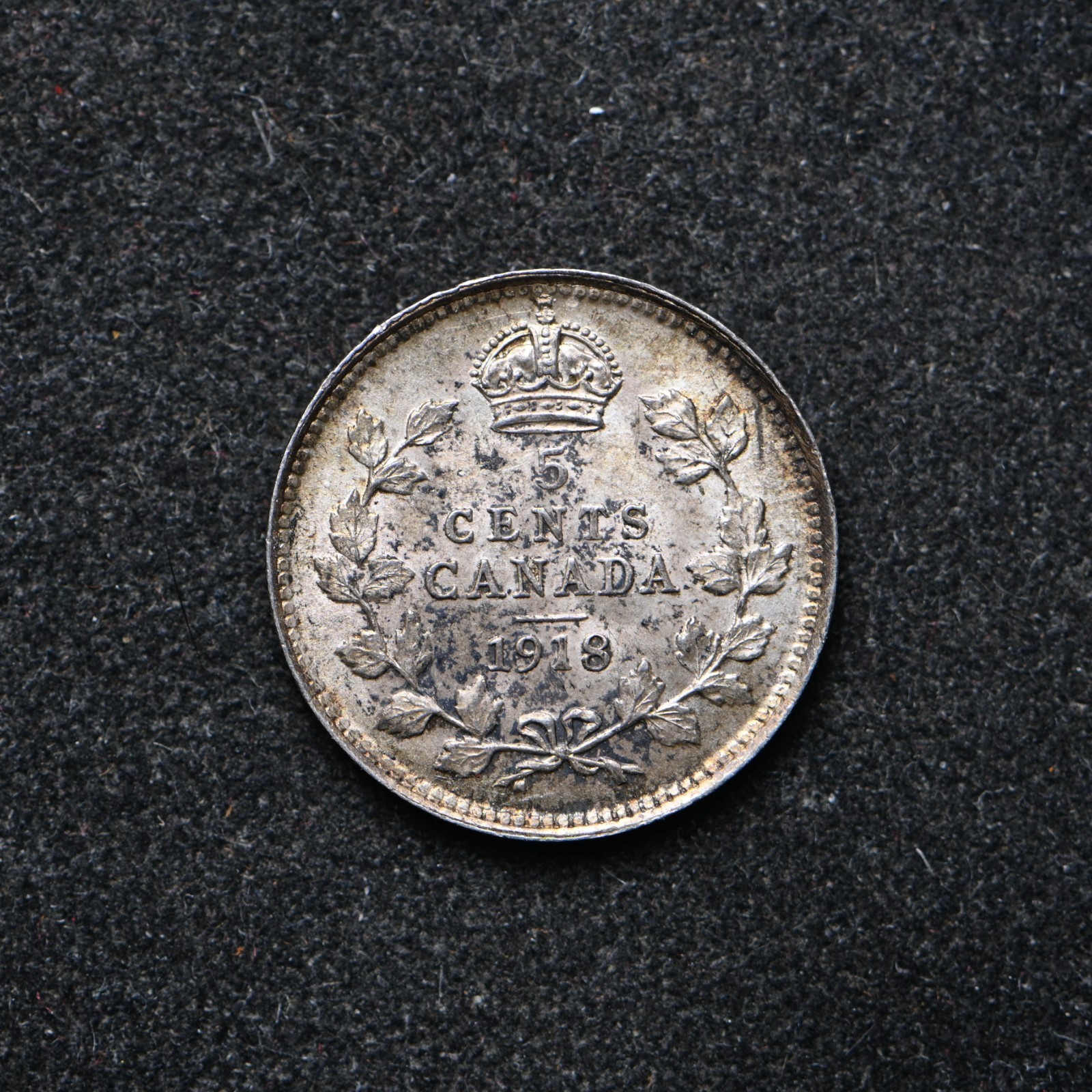 1918 Canada Five Cent .925 Silver Coin BU++ (bb19422)