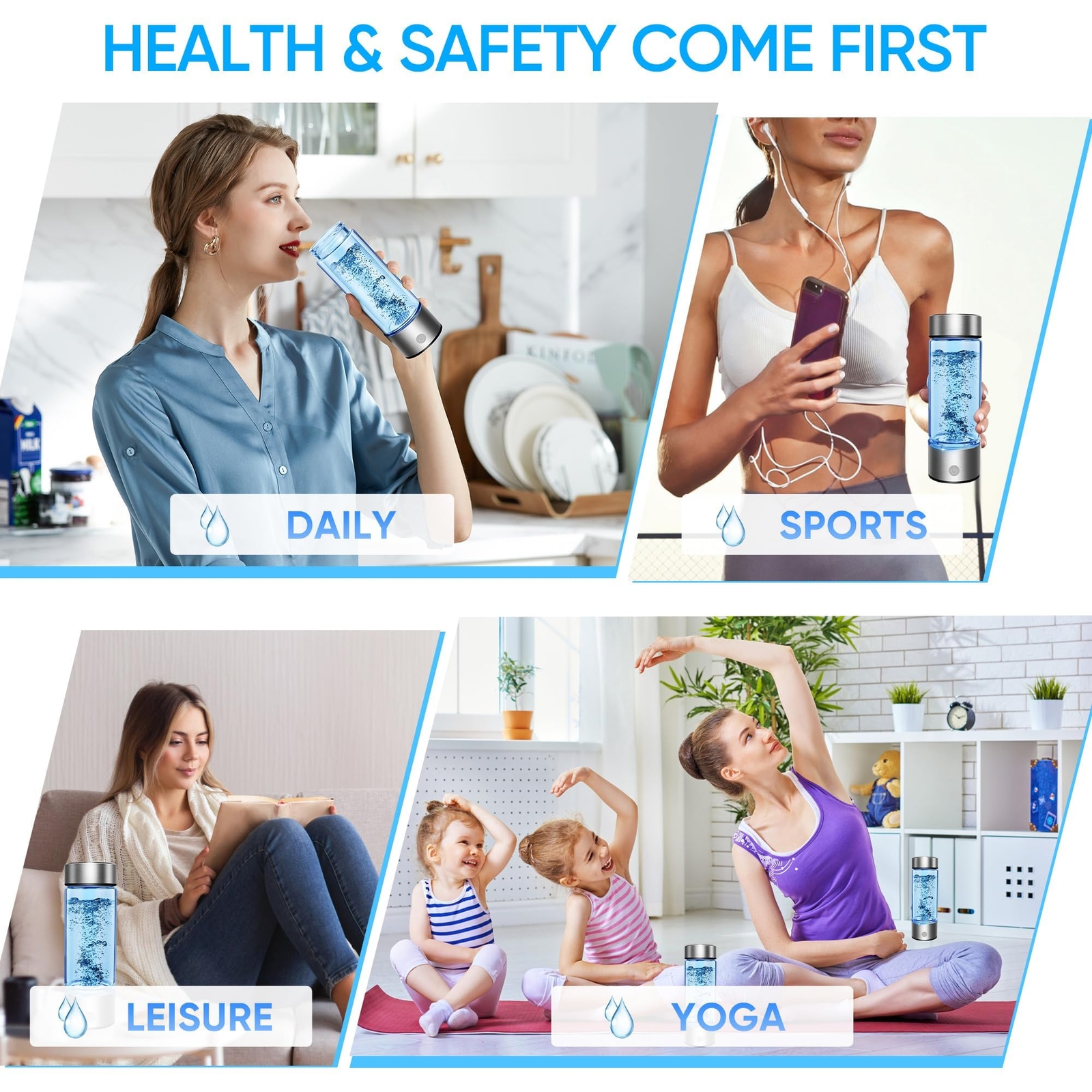 Upgraded Hydrogen Water Bottle, Version Ion Membrane Hydro Bottle -SPE & PEM, Hy