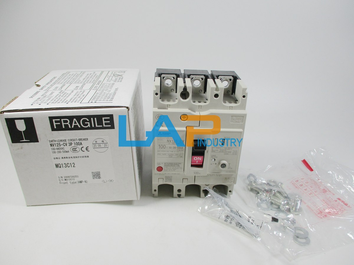 NEW FOR MITSUBISHI Circuit Breaker NV125-CV 3P 80A/100A/125A NO 100-200-500mA