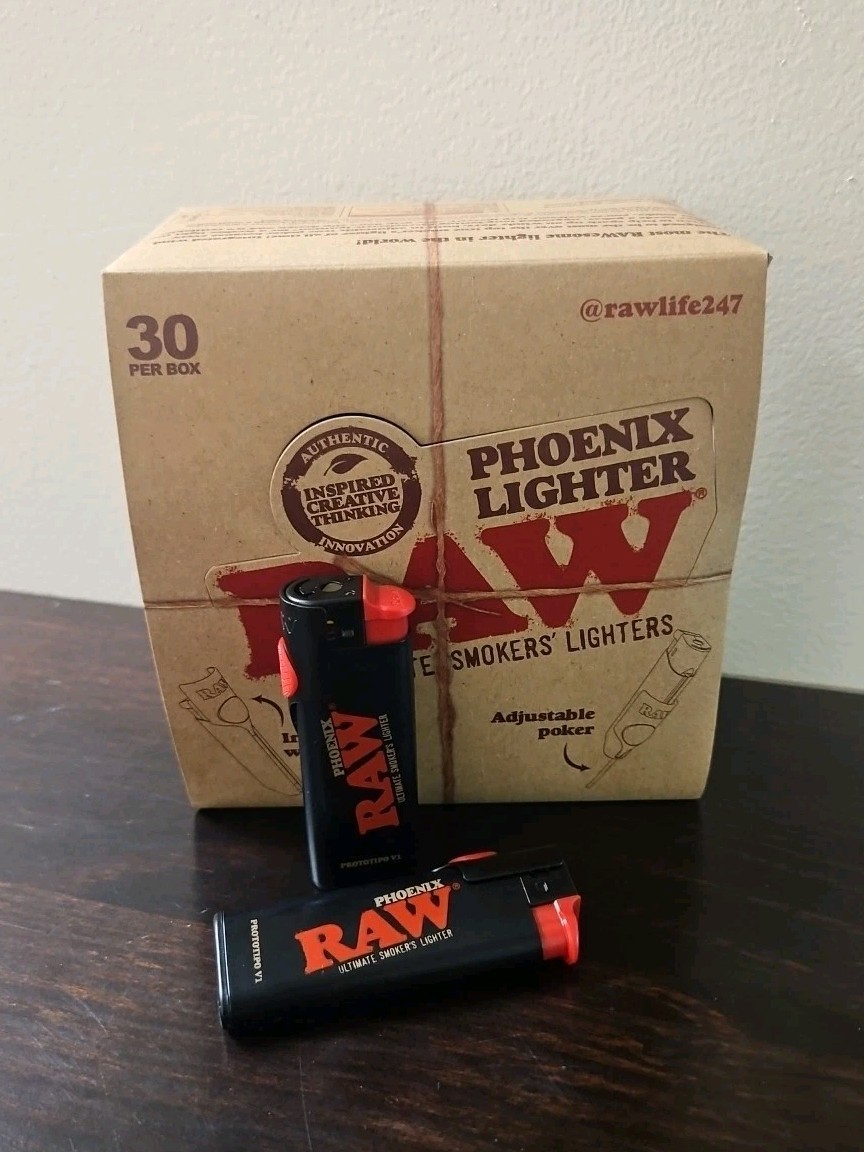 Raw Black Phoenix Poker Lighter 2 Pack