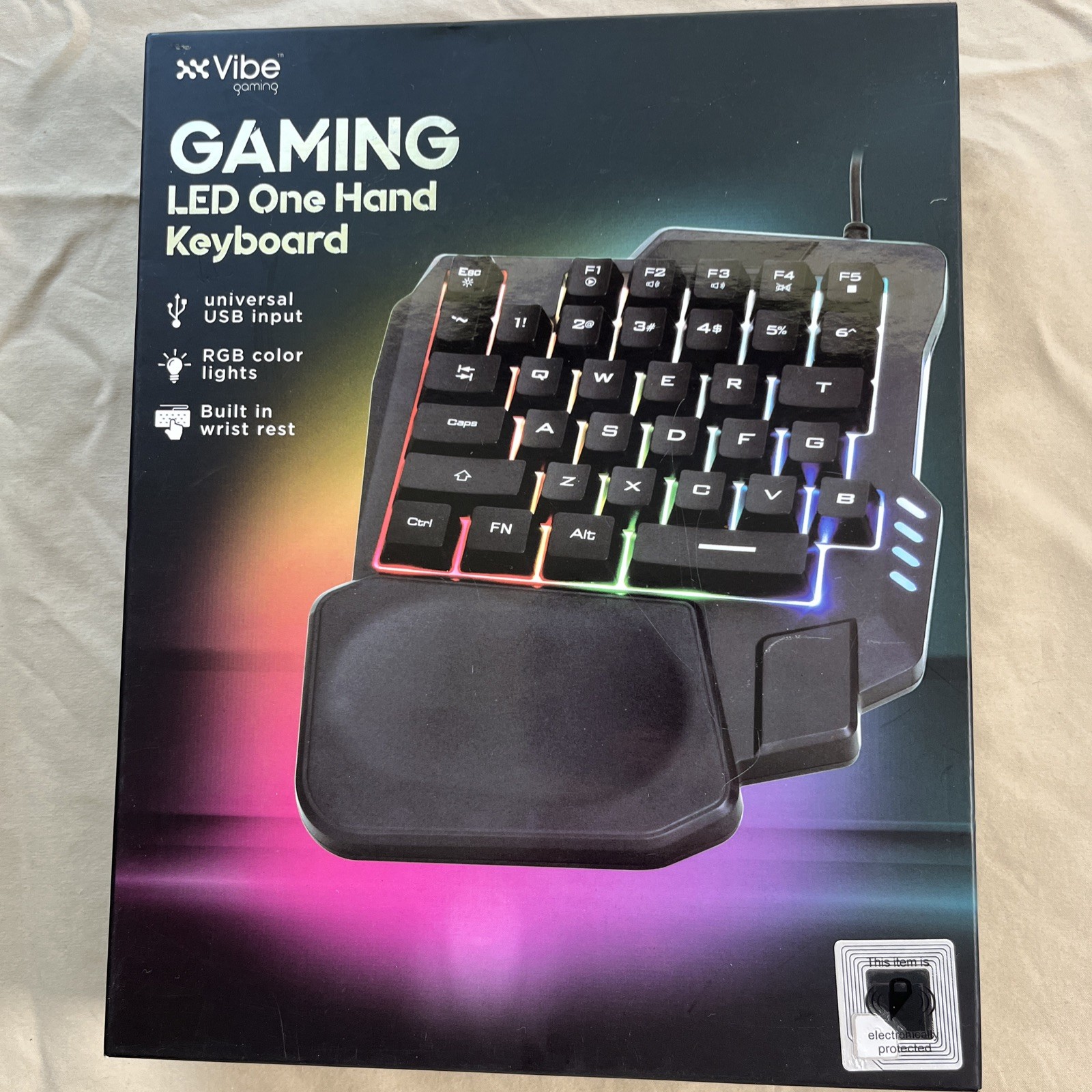 Vibe Gaming LED One Hand Keyboard Built in Wrist Rest (New)