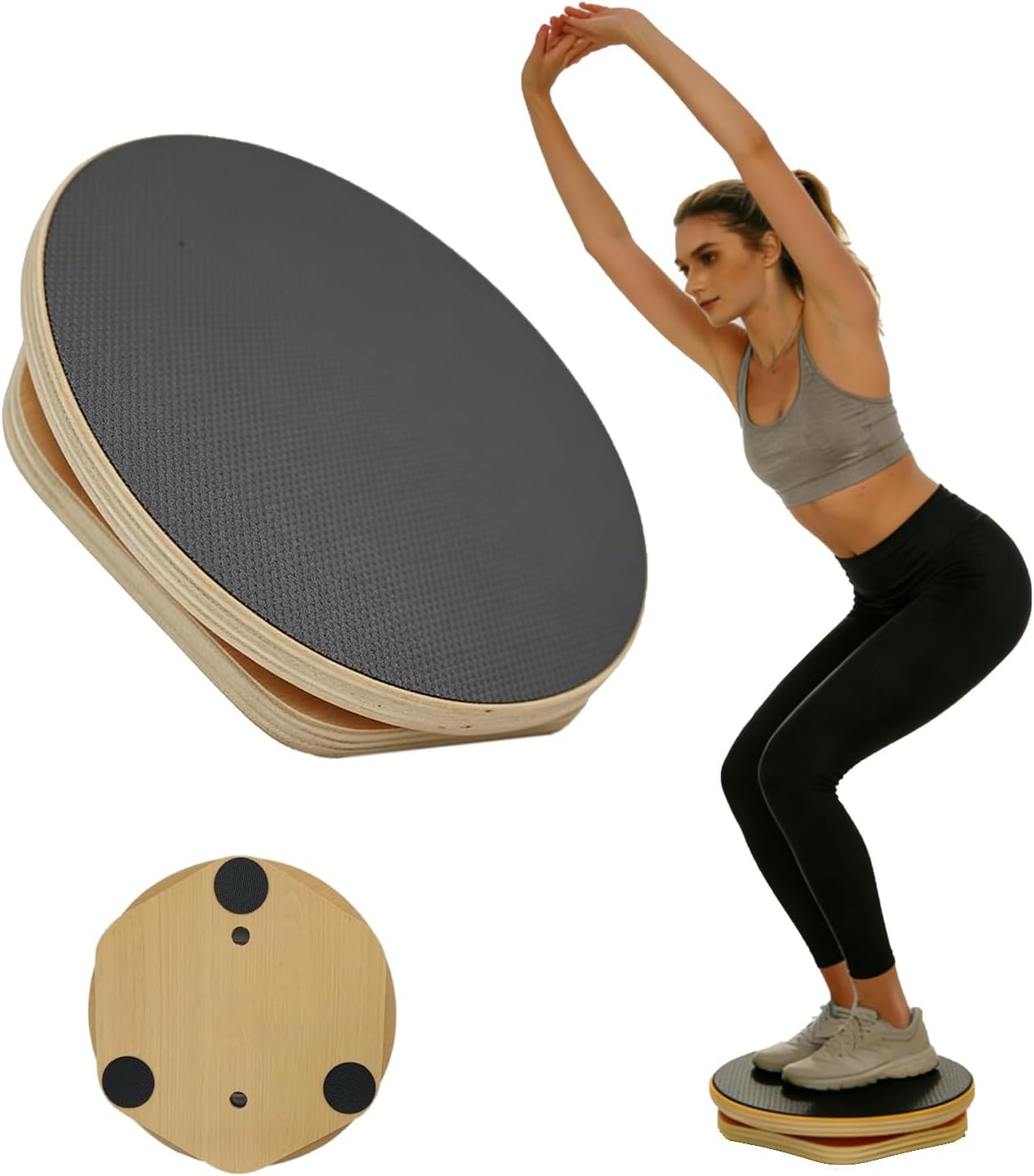 Ab Twister Board for Exercise,12 Inch Waist Twisting Disc,Wood Waist Twisting