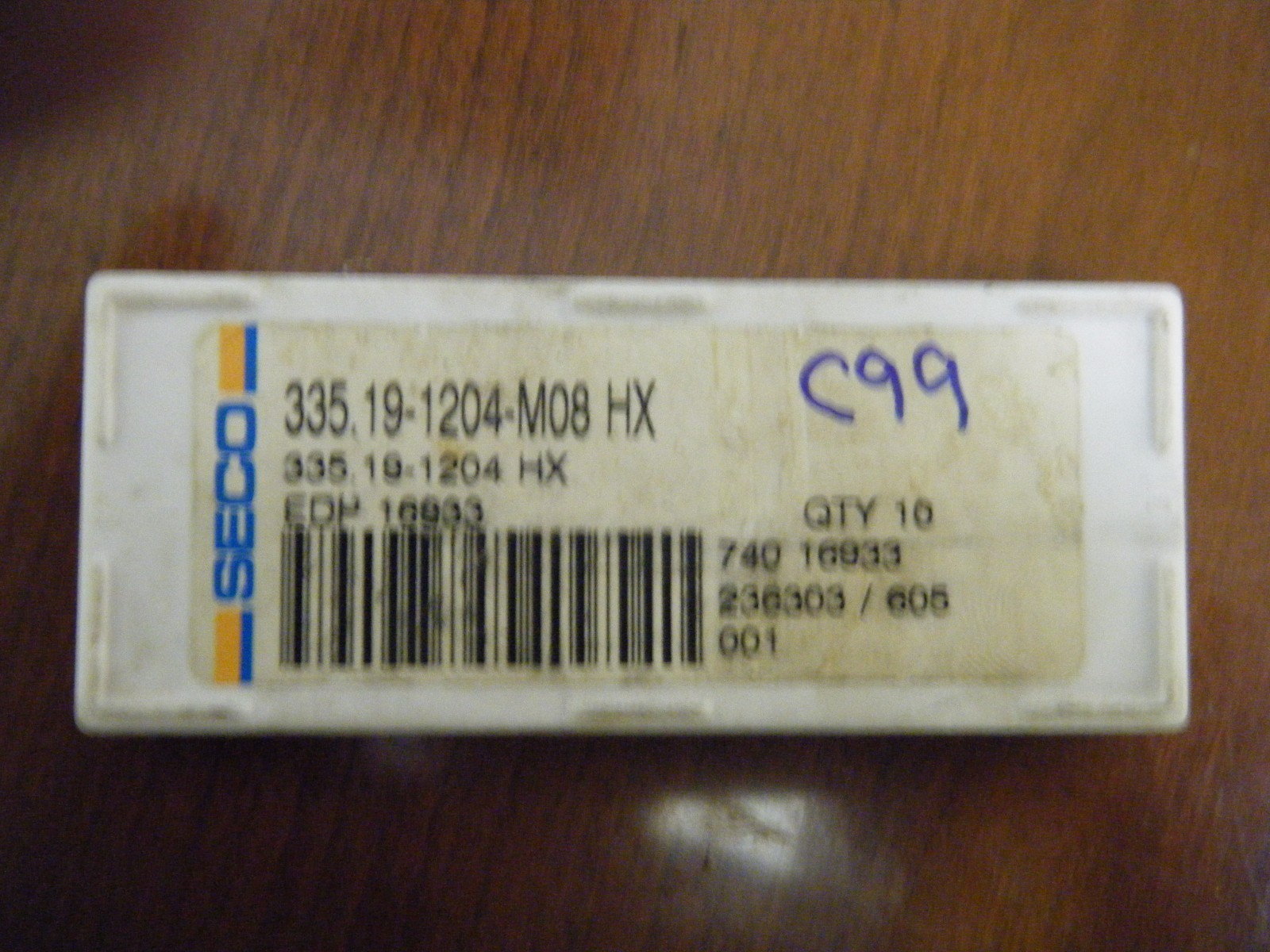 SECO 335.19-1204-M08 HX INSERTS (PACK OF 6)