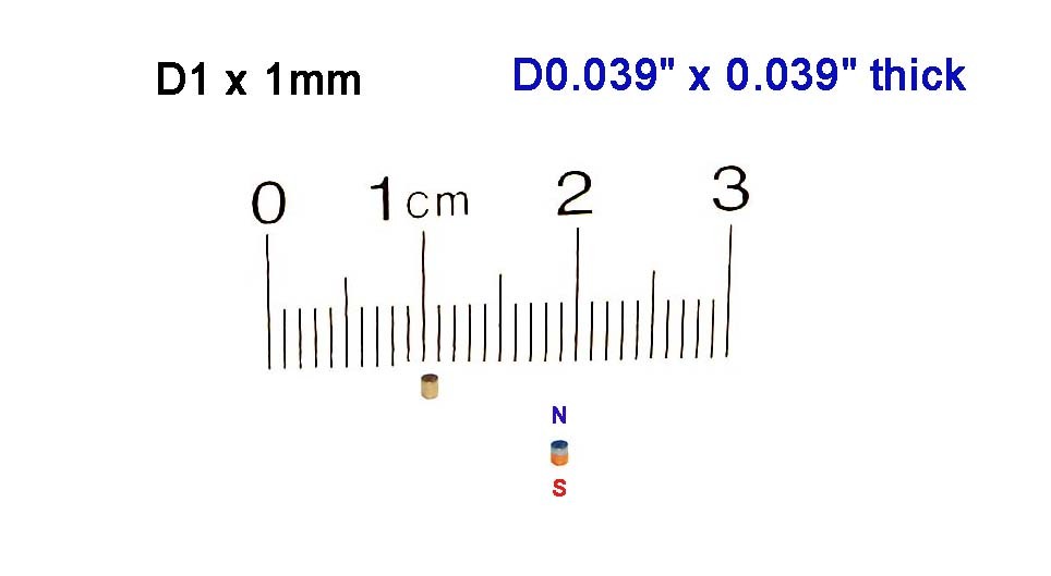 D1 x 1mm thick, N52, Ni Plated, Rare Earth, Neodymium Cylinder Magnets - 100 pcs