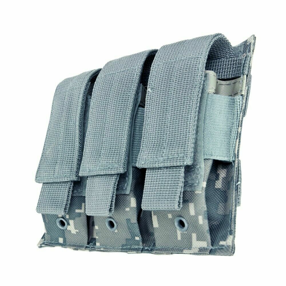 VISM Triple Pistol Magazine Pouch MOLLE Tactical Duty Gear Hunting ACU