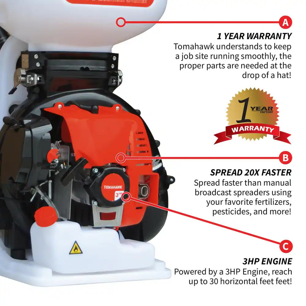 4 Gal. Backpack Motorized Spreader for Granular Fertilizer, Seed, Feed, Salt Ice