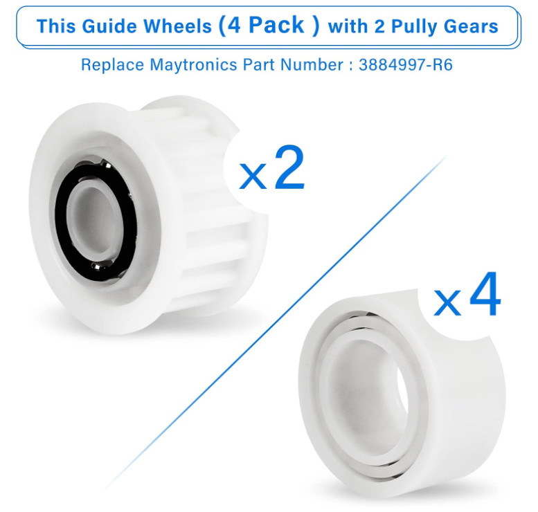 3884997-R6 Replacement Pool Cleaner Wheels Compatible with Dolphin, Nautilus CC