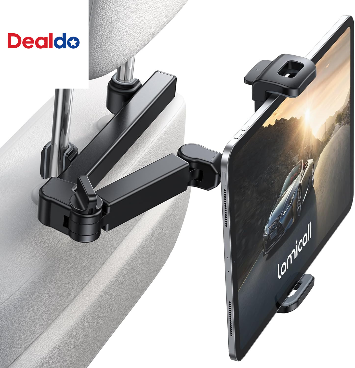 Car Headrest Tablet Holder - [3 in 1 Extension Arm] Adjustable Tablet Car Mount