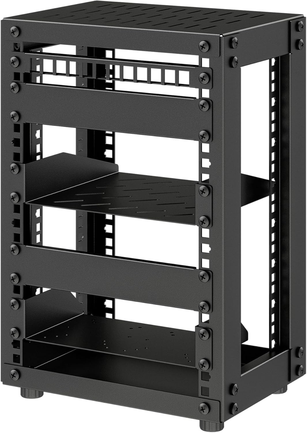Compact 8U Mini Server Rack Cabinet for Network & A/V Equipment, Black