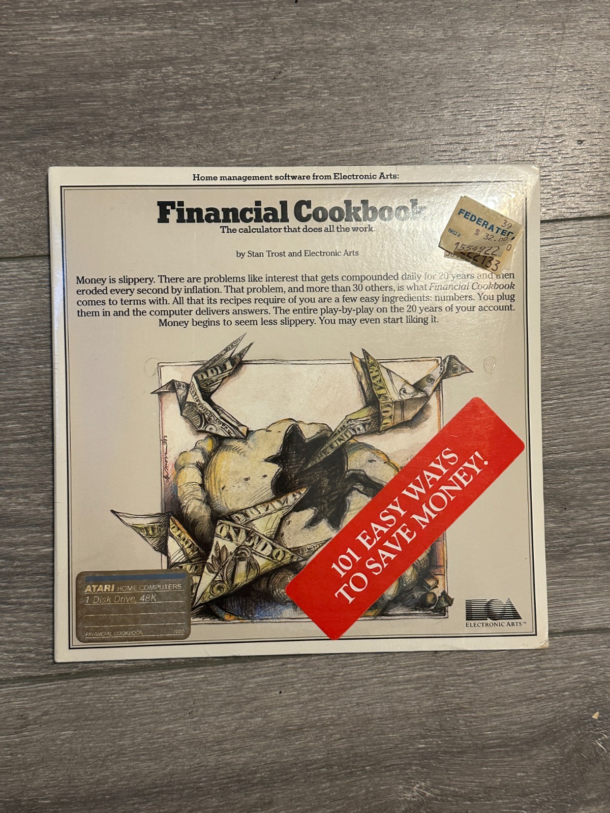 Financial Cookbook Electronic Arts Stan Trost Computer Program Atari CIB SEALED