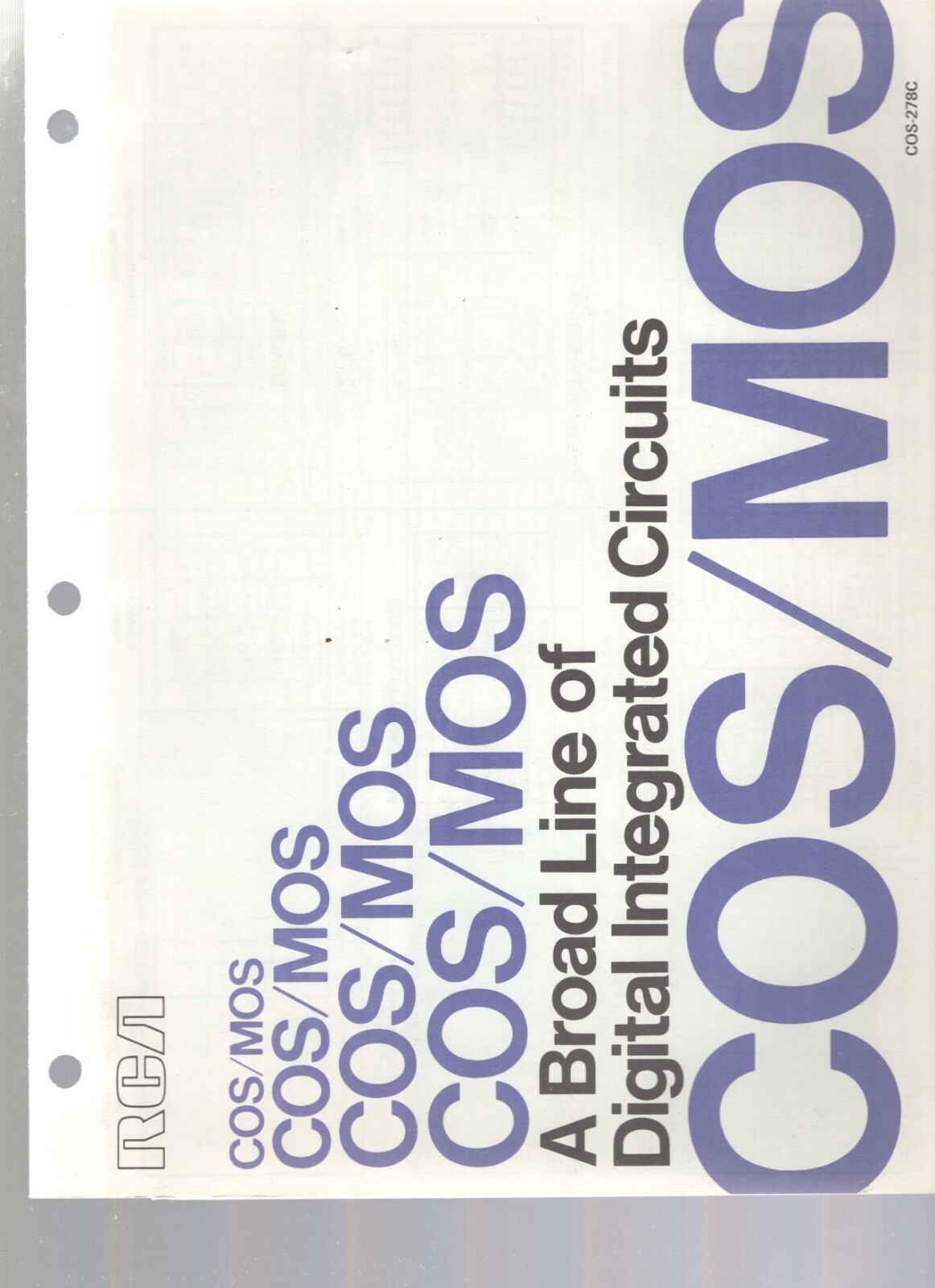 RCA COS/MOS A Broad Line of Digital Integrated Circuits COS-278C 1973