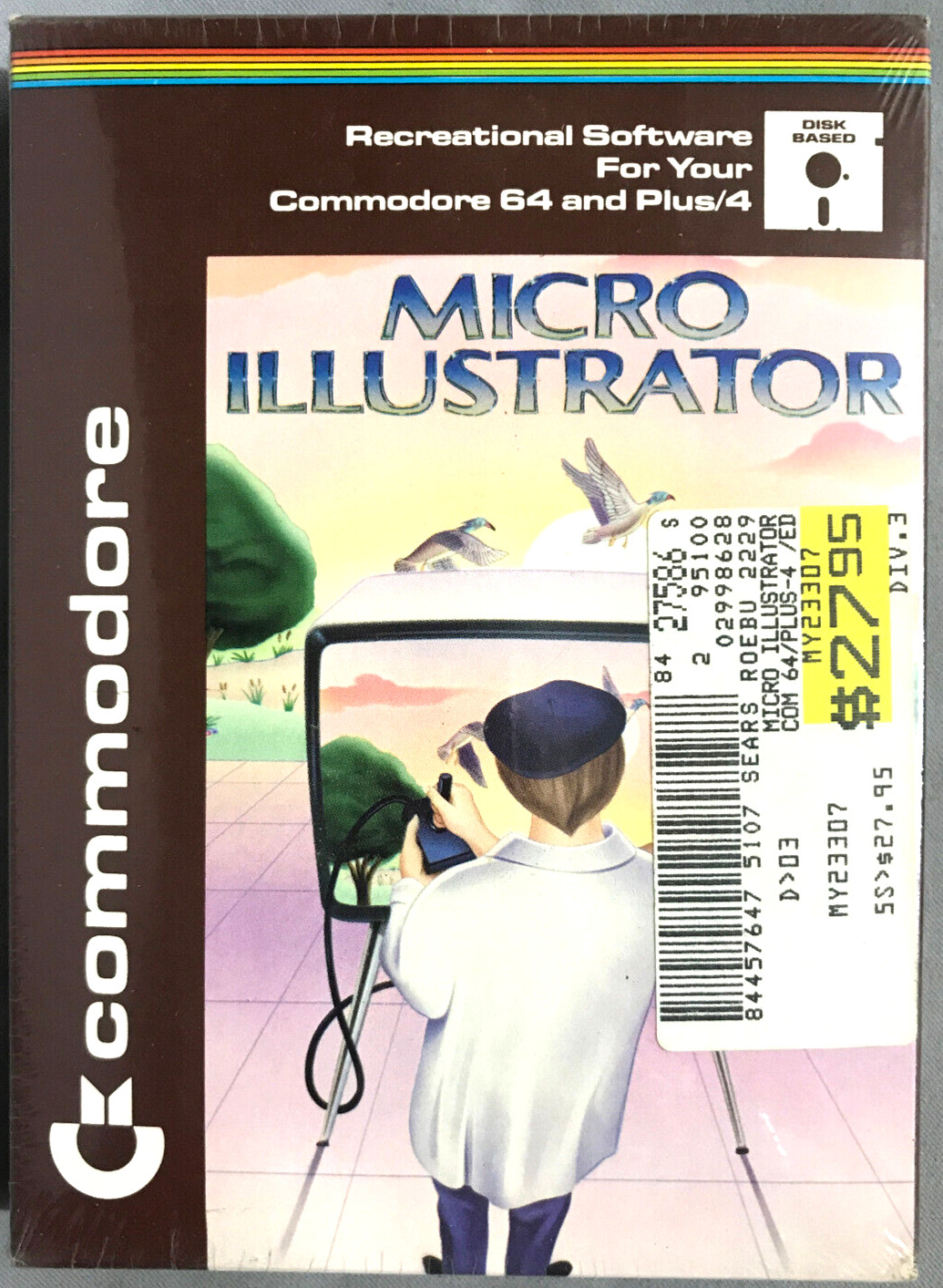 NIB MicroIllustrator C64/Pen/+4 Disk Commodore Business Machines Island Graphics