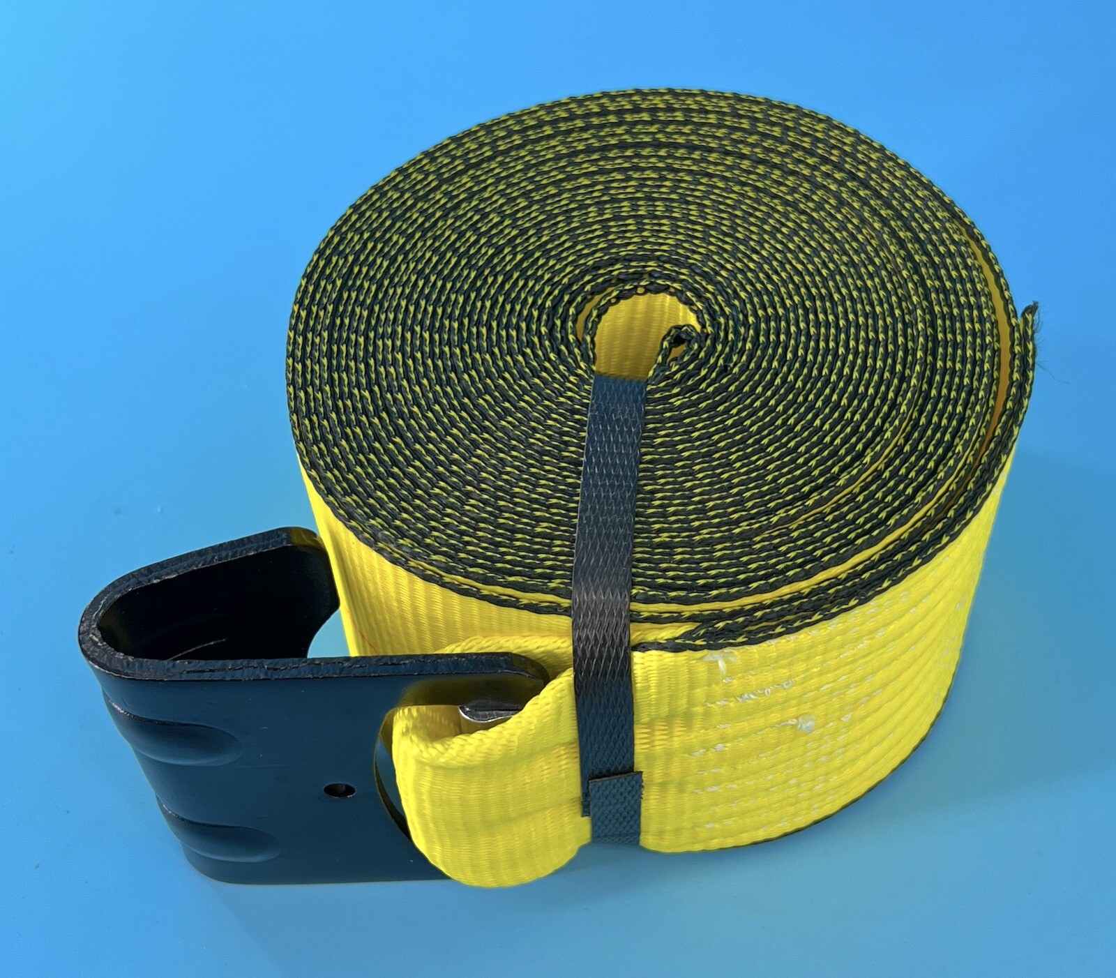 Winch Strap with Flat Hook for Flat Bed Cargo 5400 lbs 4” x 30 feet 2454 kg