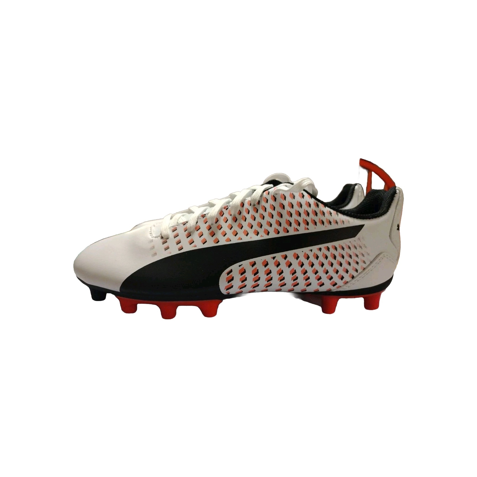 Puma Adreno III FG White-Black-Coral Junior / Kids Soccer Cleats Size 5C US