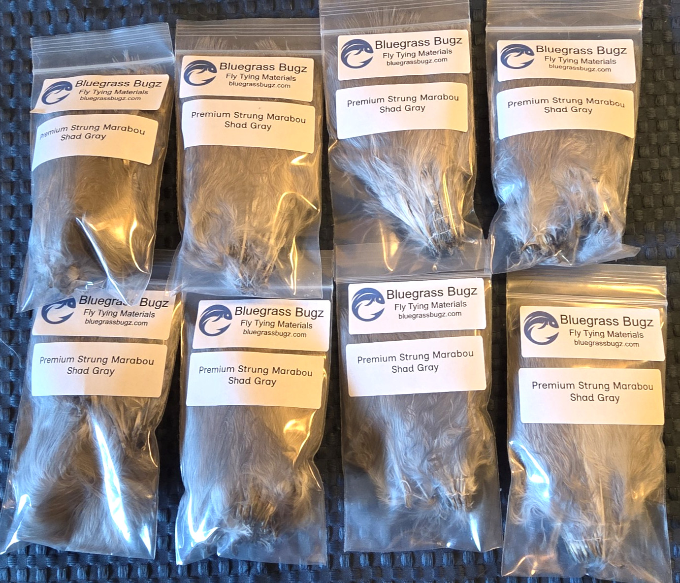 Premium Wapsi Strung Marabou-Shad Gray-Lot of 8 new packs individually packed
