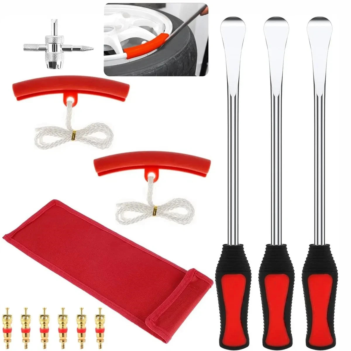 Steel Tire Spoon Lever Iron Tool Kit Professional Motorcycle Tire Changing Tool