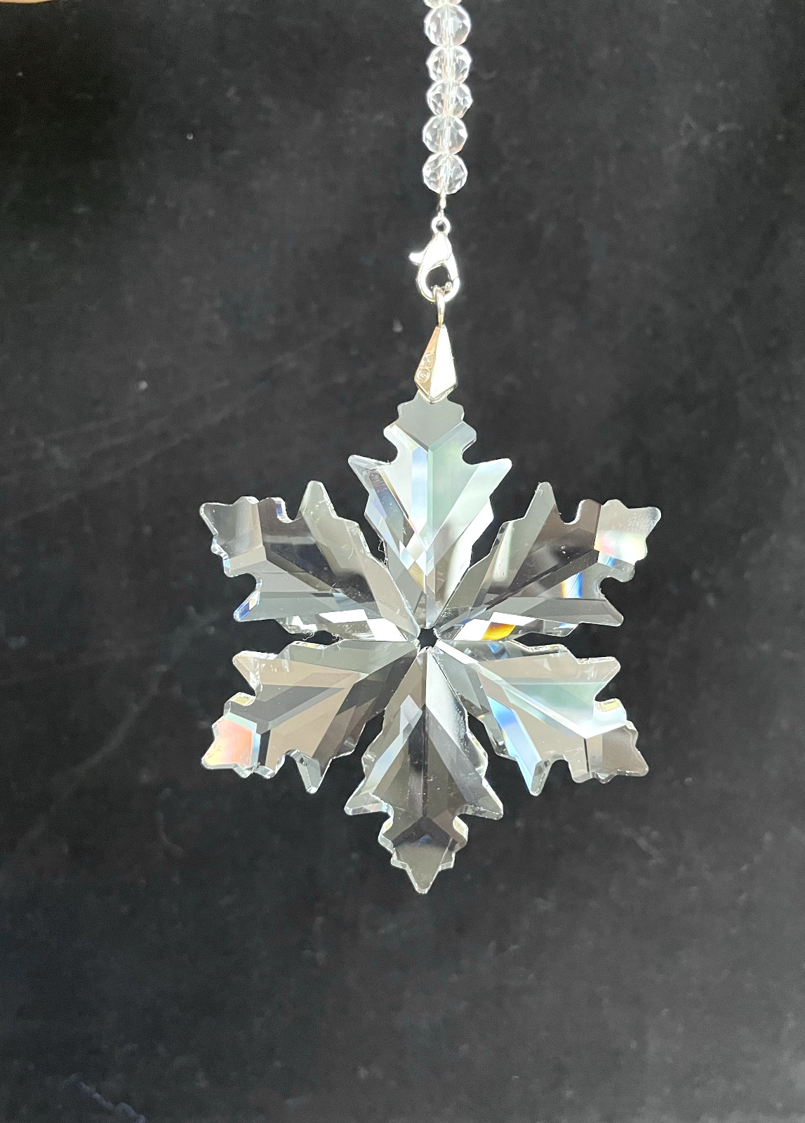 Crystal Snowflake Sun Catcher Christmas Decor  Czech Bohemia Crystal Glass Gift