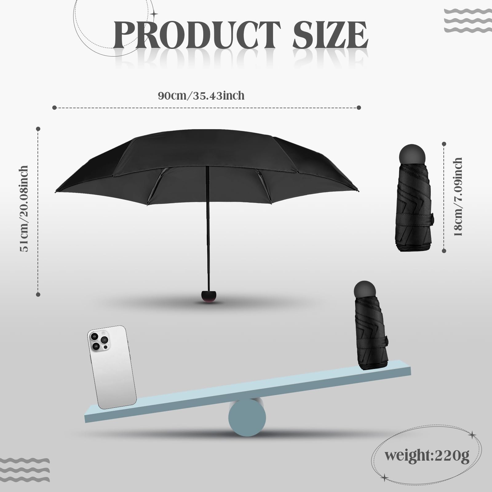 12 Pcs Travel Mini Umbrellas for Purse Bulk Folding Compact Lightweight Windp