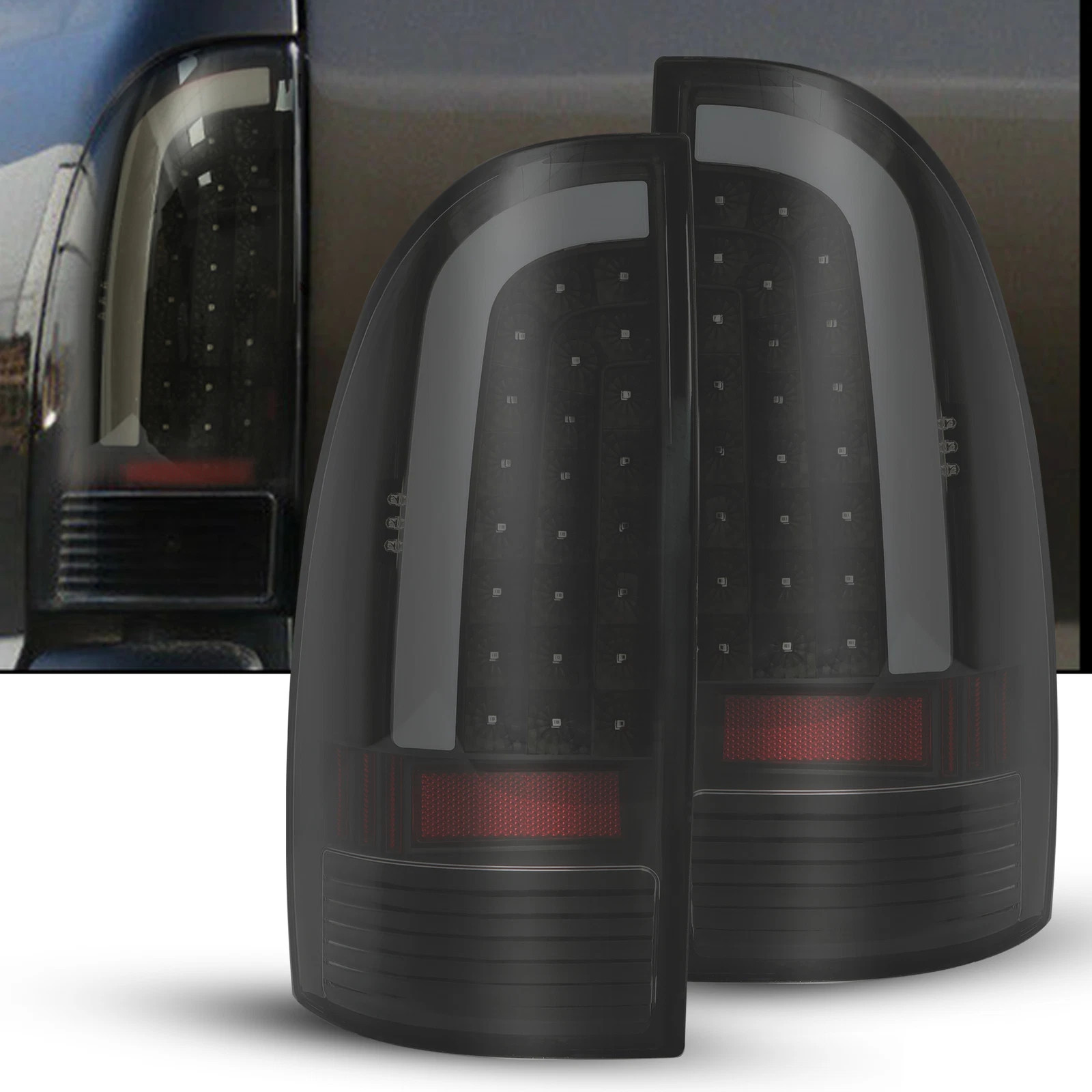 Pair LED Smoke Tail Lights Brake Lamps For Toyota Tacoma 2005-2015 Left+Right