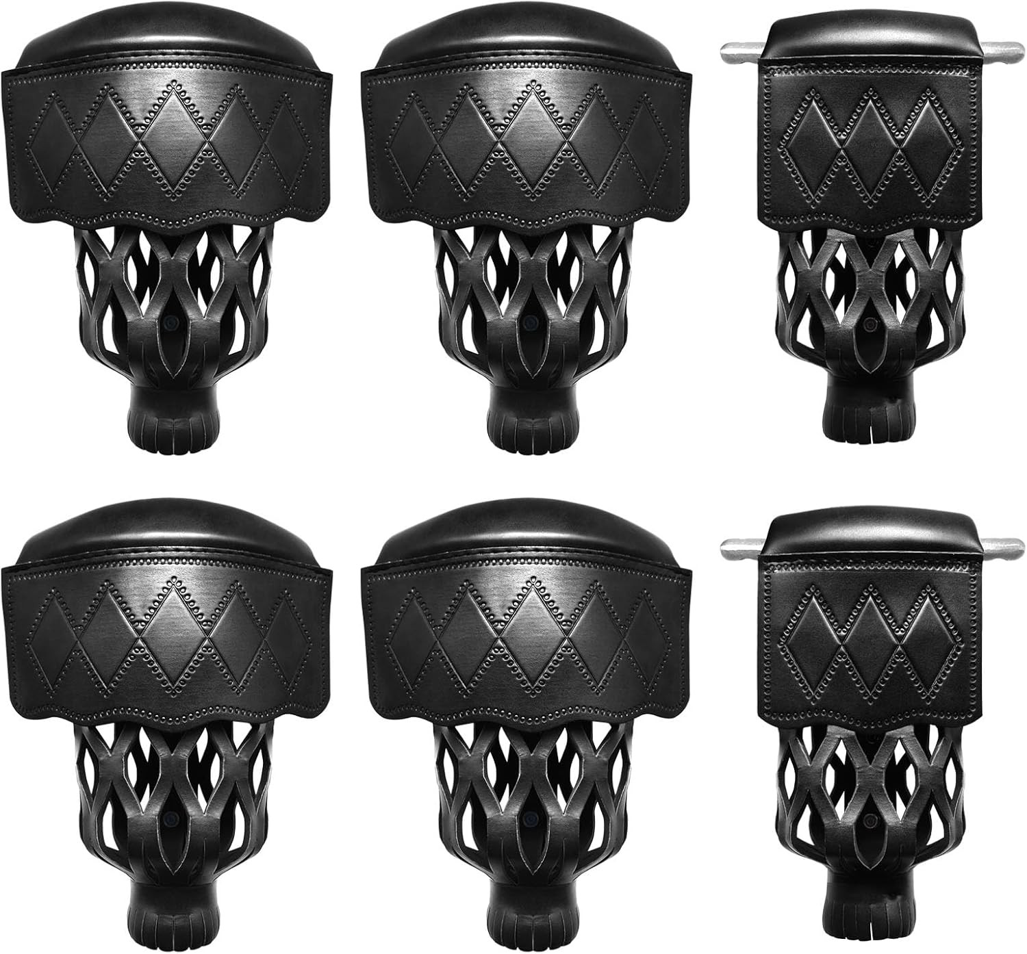 Heavy Duty PU Leather Billiard Pool Table Pockets Set of 6 - Black