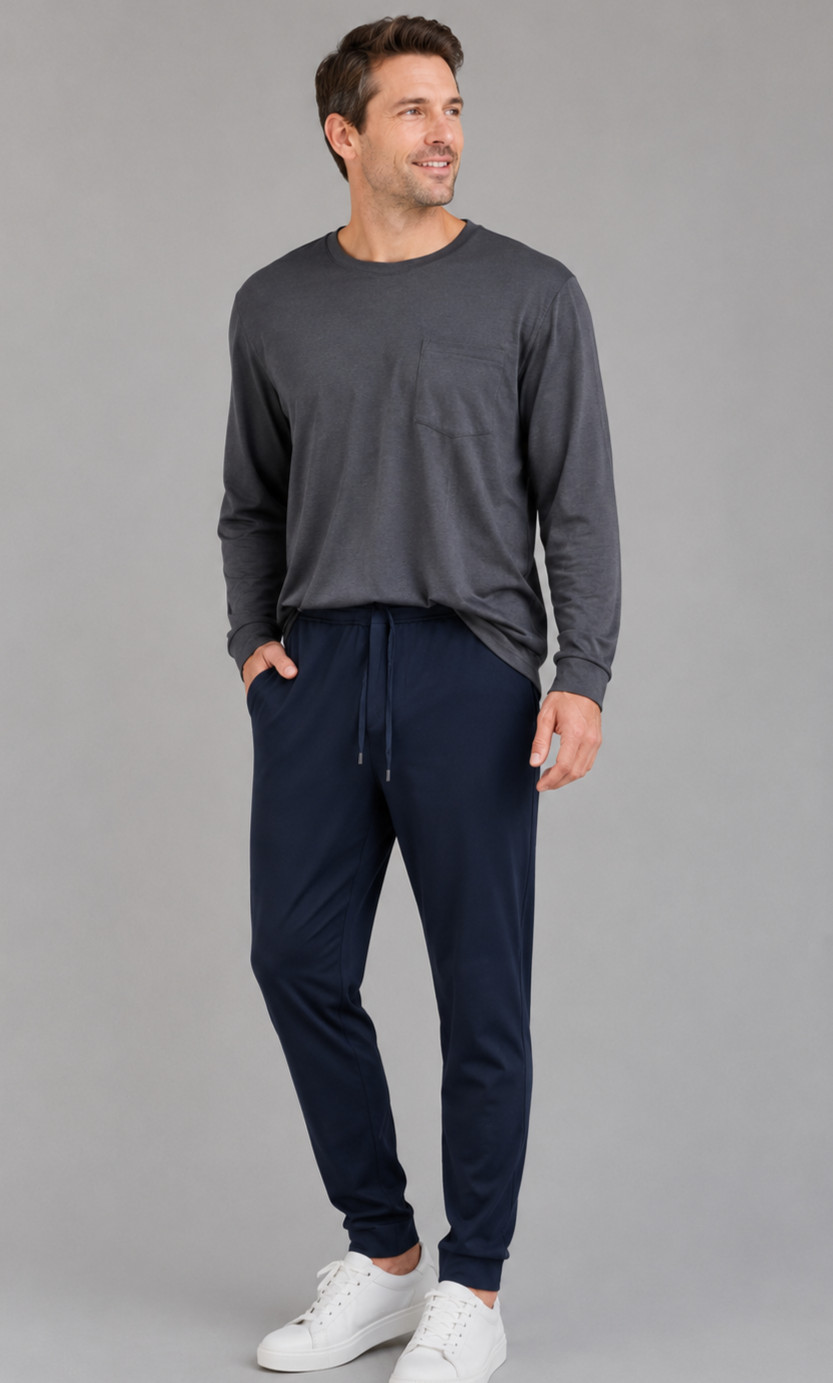 Cozy Earth Bamboo Jogger Pant Mens XXL Navy Ultra Soft Stretch Loungewear