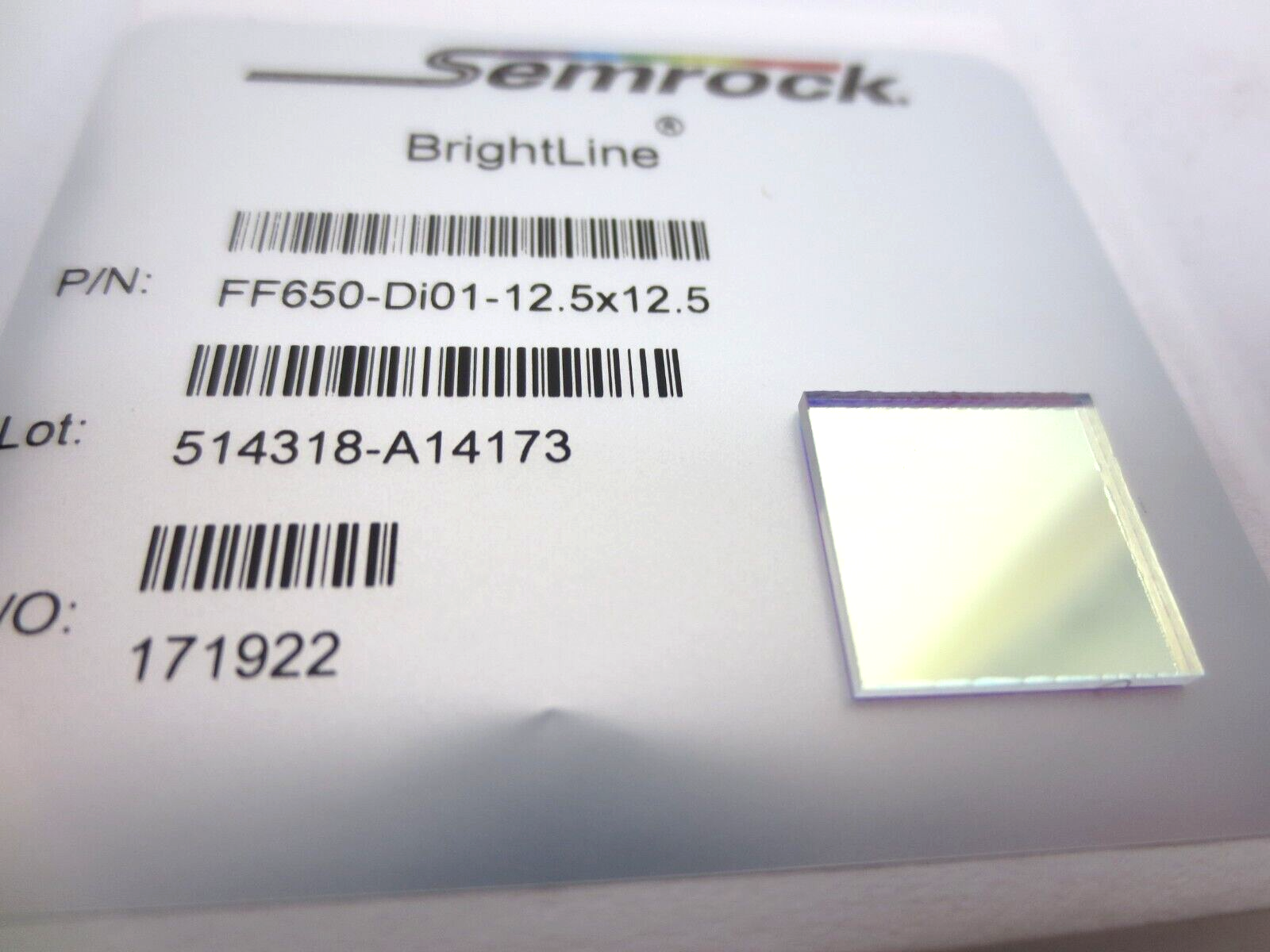 Semrock Brightline FF650-DI01-12.5X12.5 Square Optical Filter