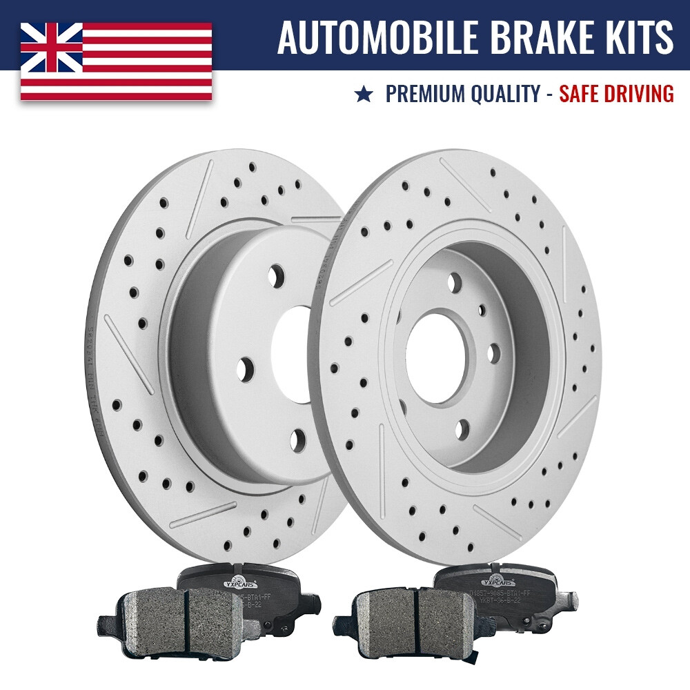 Rear Disc Brake Rotors & Ceramic Brake Pads Kit For 2016 - 2019 Chevrolet Cruze