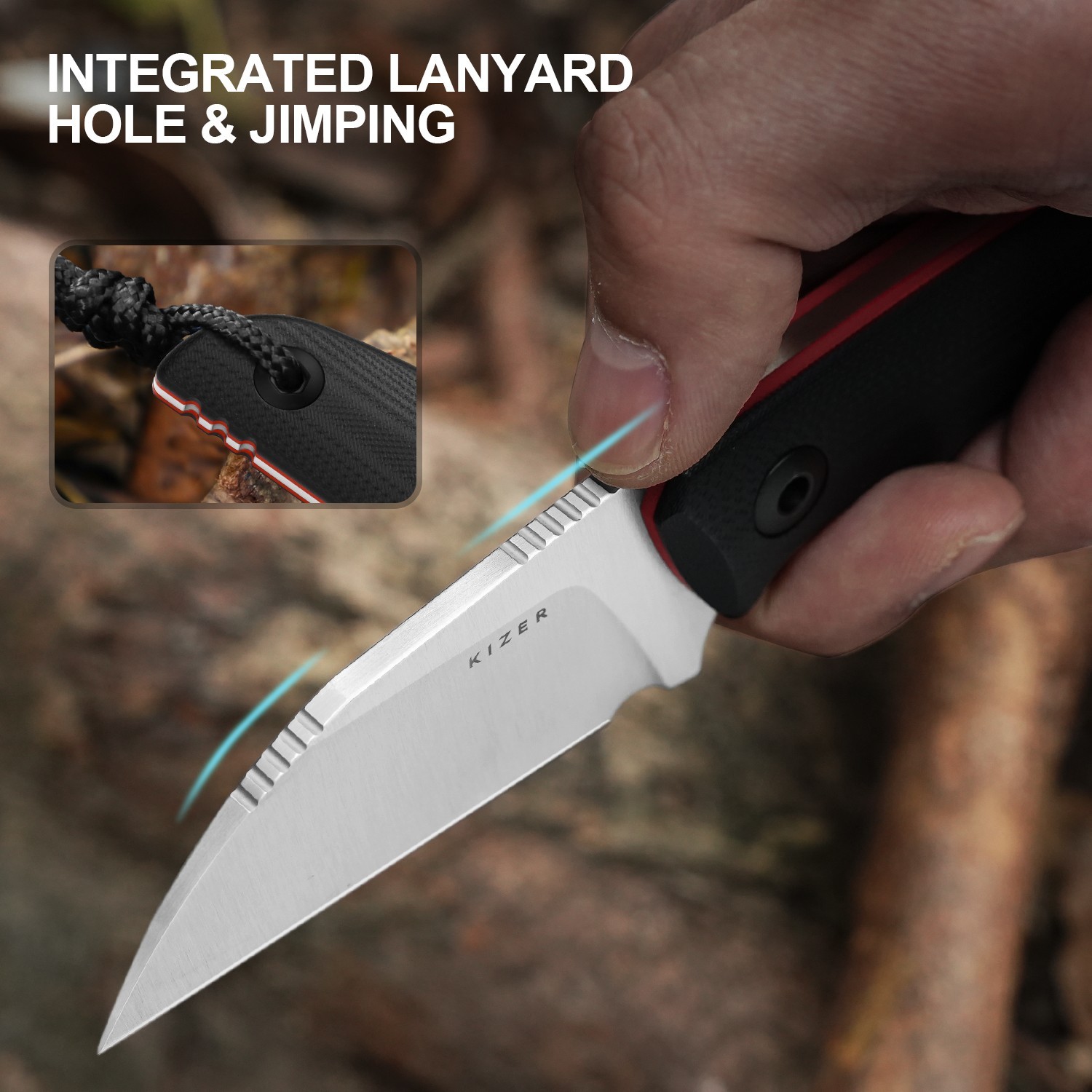 Kizer Snick Fixed Knife AEB-L Blade G10 Handle With Sheath Sheepsfoot 1085A1