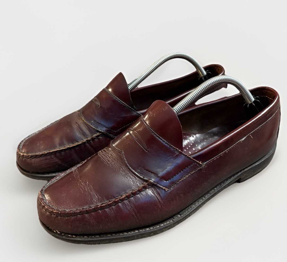Vintage Weejuns G.H. Bass Penny Loafers Men's  10 Maroon Leather Slip On Shoes