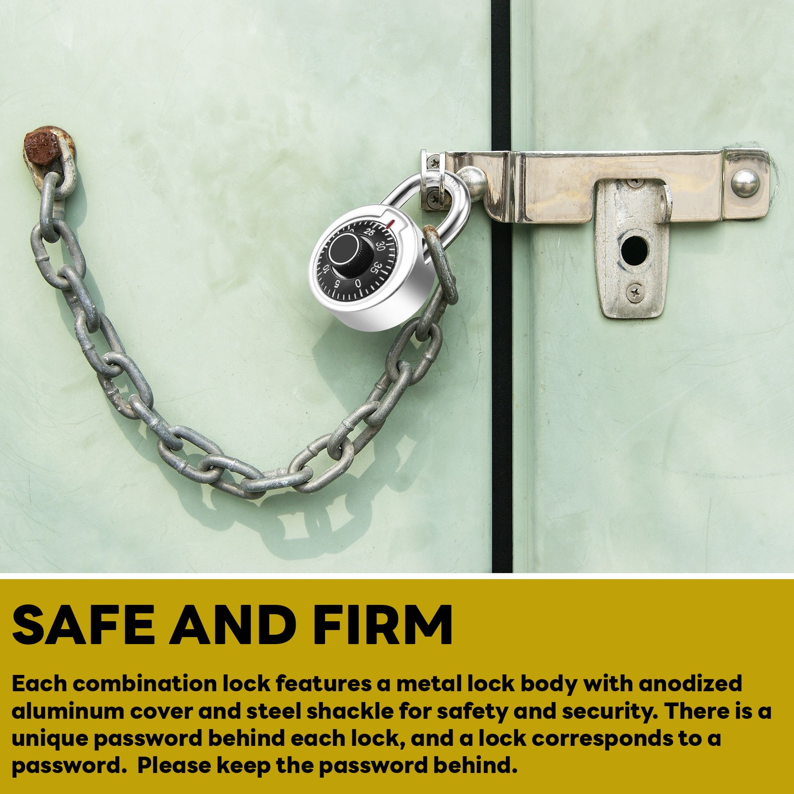 Master Coded Lock 50mm With Round Fixed Combination Padlock W6Q14978
