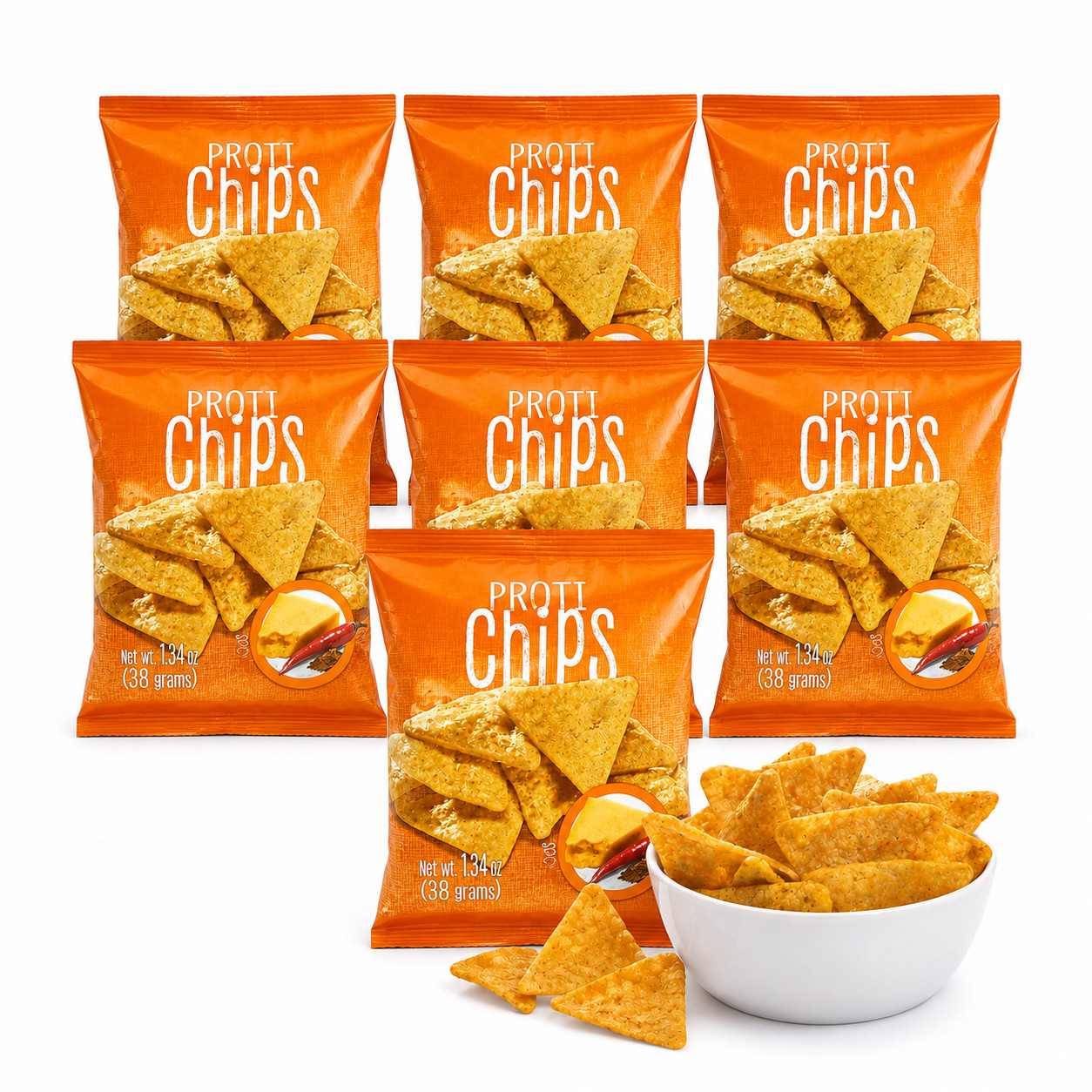 ProtiWise Spicy Nacho Cheese Protein Chips | Healthy Snack |  Low Carb Keto 7ct