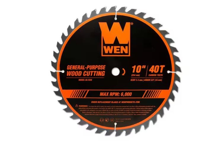 10" 40-Tooth Carbide-Tipped Professional Woodworking Saw Blade Miter Table Saws
