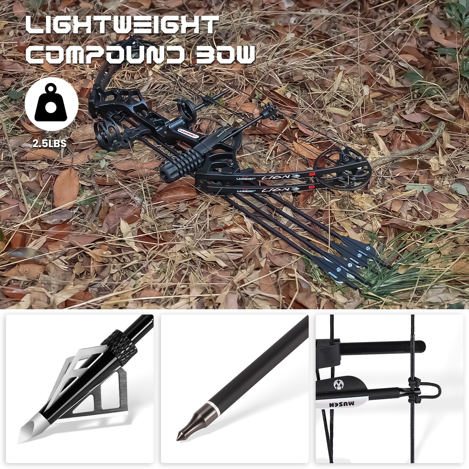 Adjustable Compound Bow Set for Adults & Teens, 0-70 Lbs Draw Weight