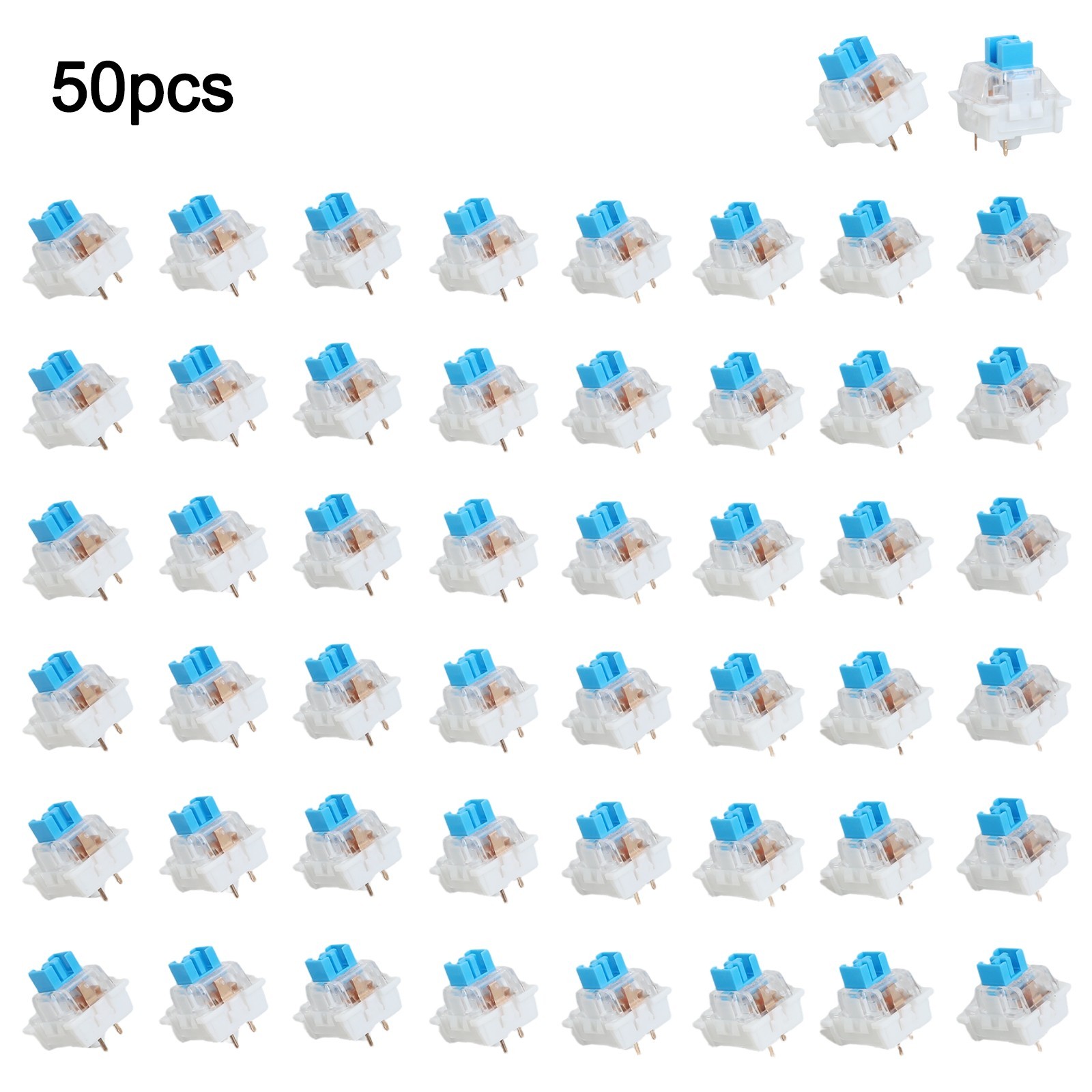 Set of 50 Tactile 3 Pin Keyboard Switches for Custom Mechanical Keyboards