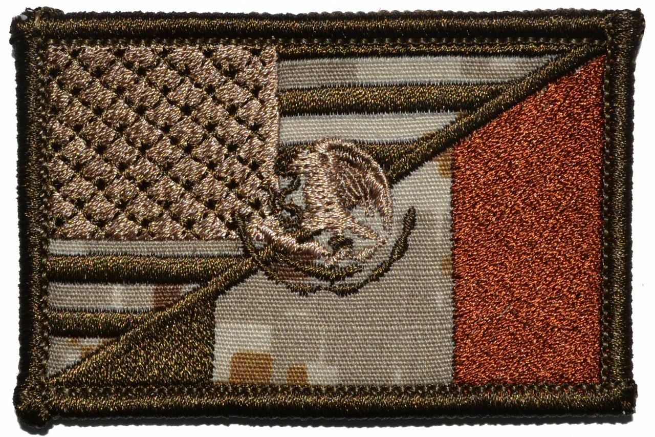 USA / Mexico Flag Patch 2x3