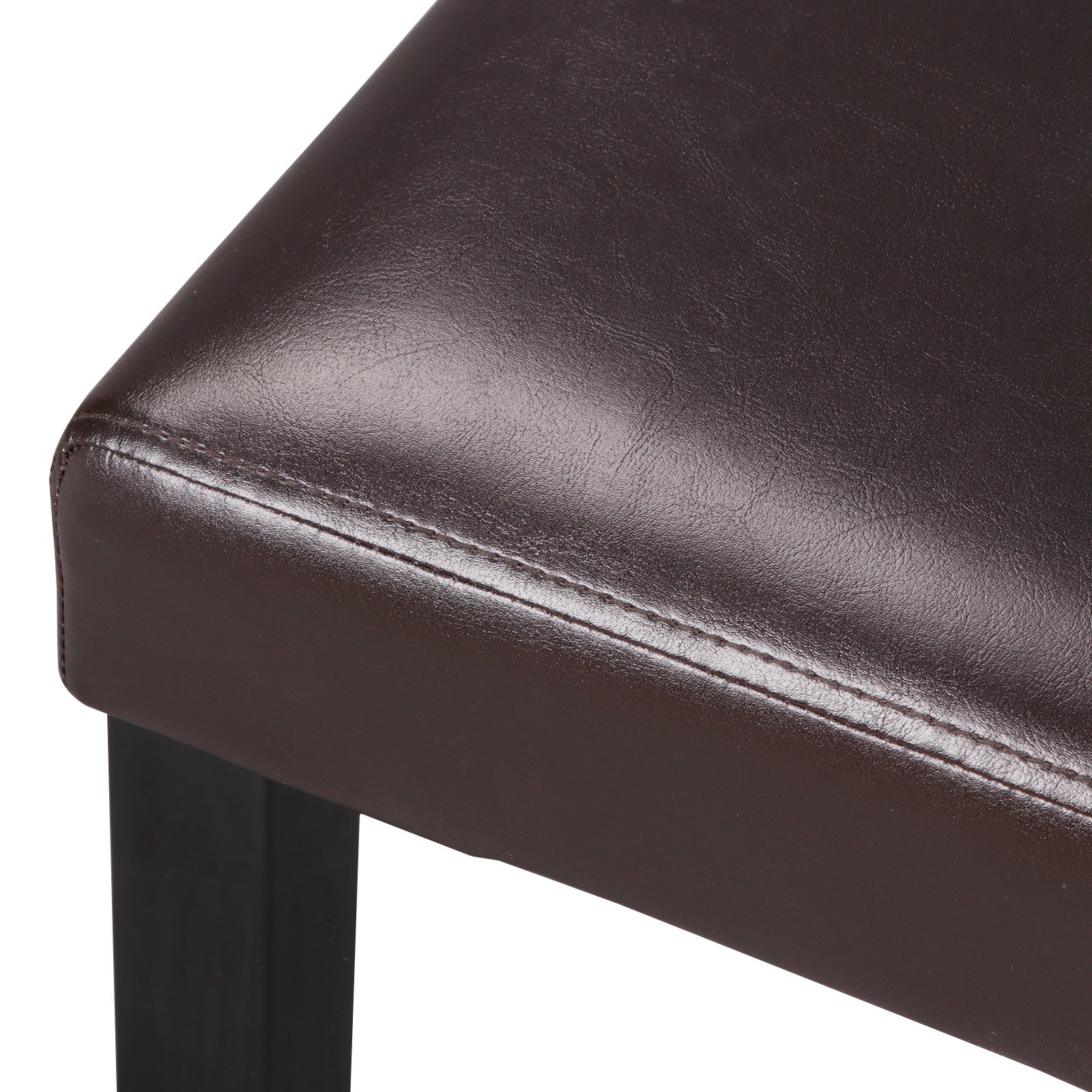 Dining Parson Chairs High Brown PU Leather Set of 4 Elegant Design Home Kitchen