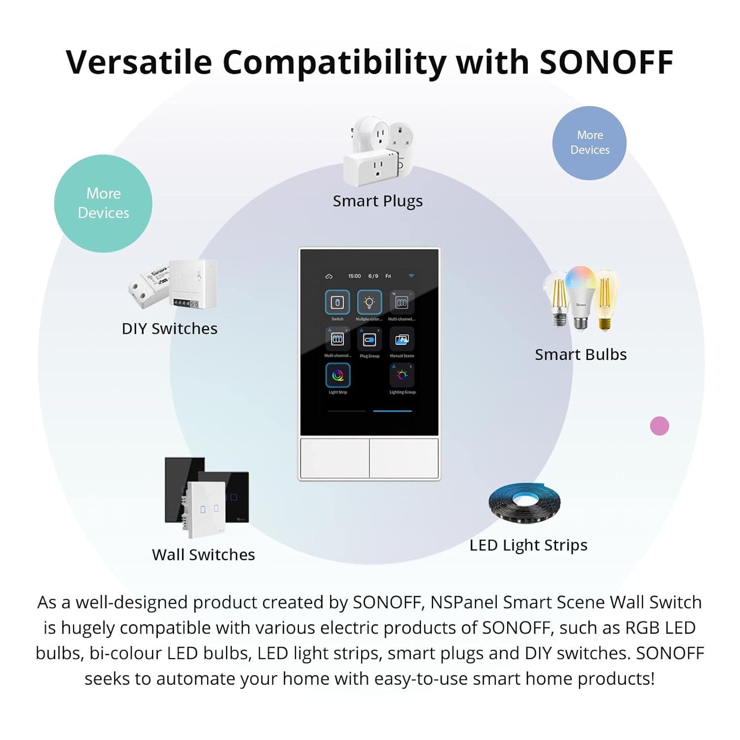 SONOFF NSPanel WiFi Smart Wall Light Switch Touchscreen Smart Home Control Panel