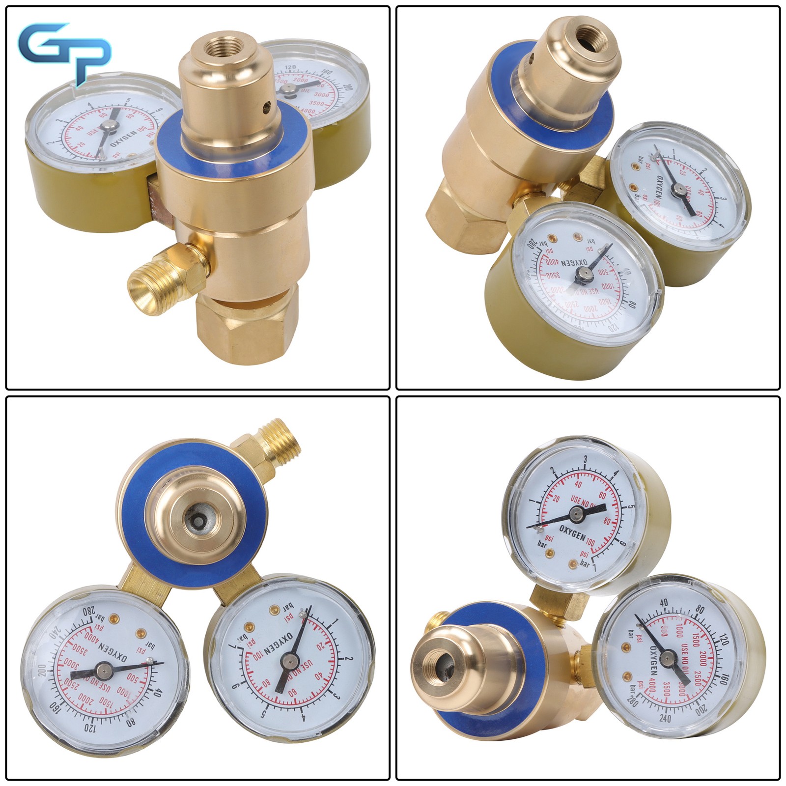 Professional Welding Oxygen Regulator, 2" Gauge Brass Design, CGA540 Fitting
