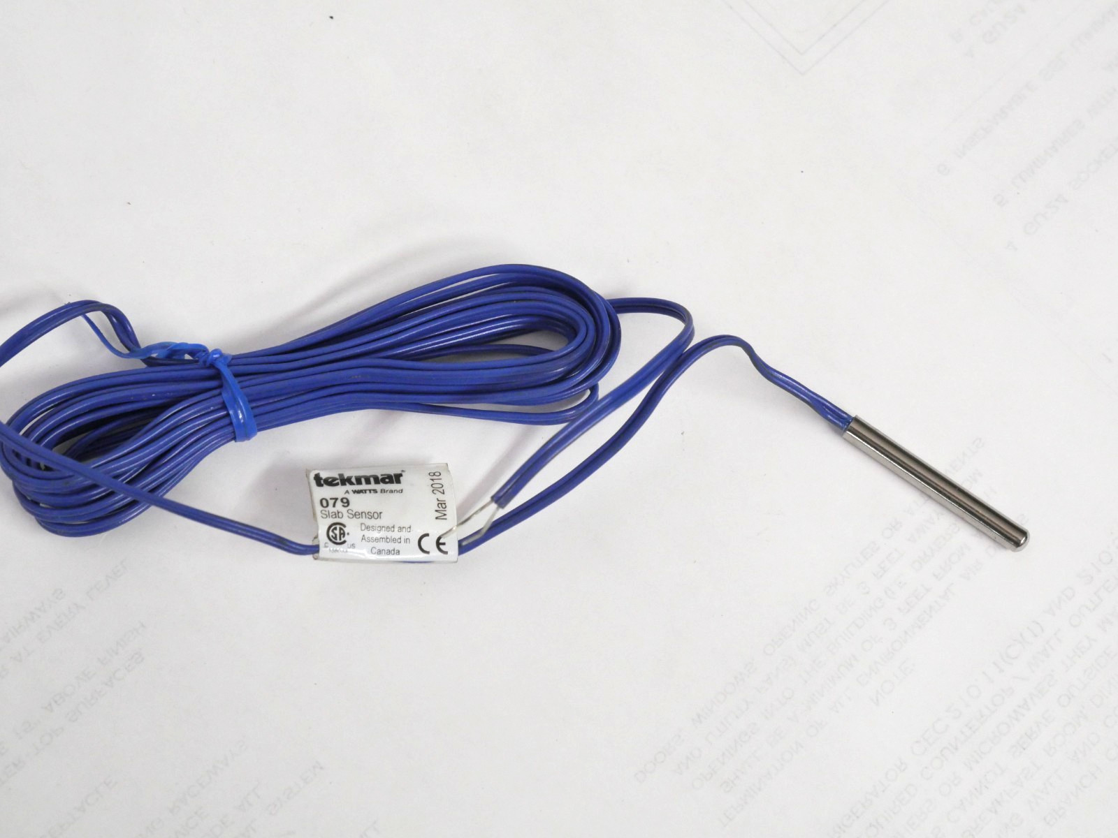 Tekmar 079 pencil sensor ,10K ohm 10ft. Lead Wire NEW