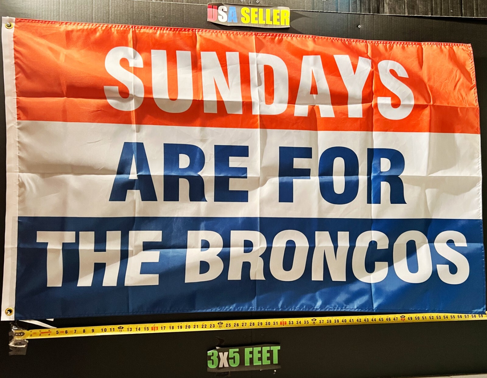 Football Flag FREE SHIPPING Denver Broncos America Man Cave Beer USA Sign 3x5'