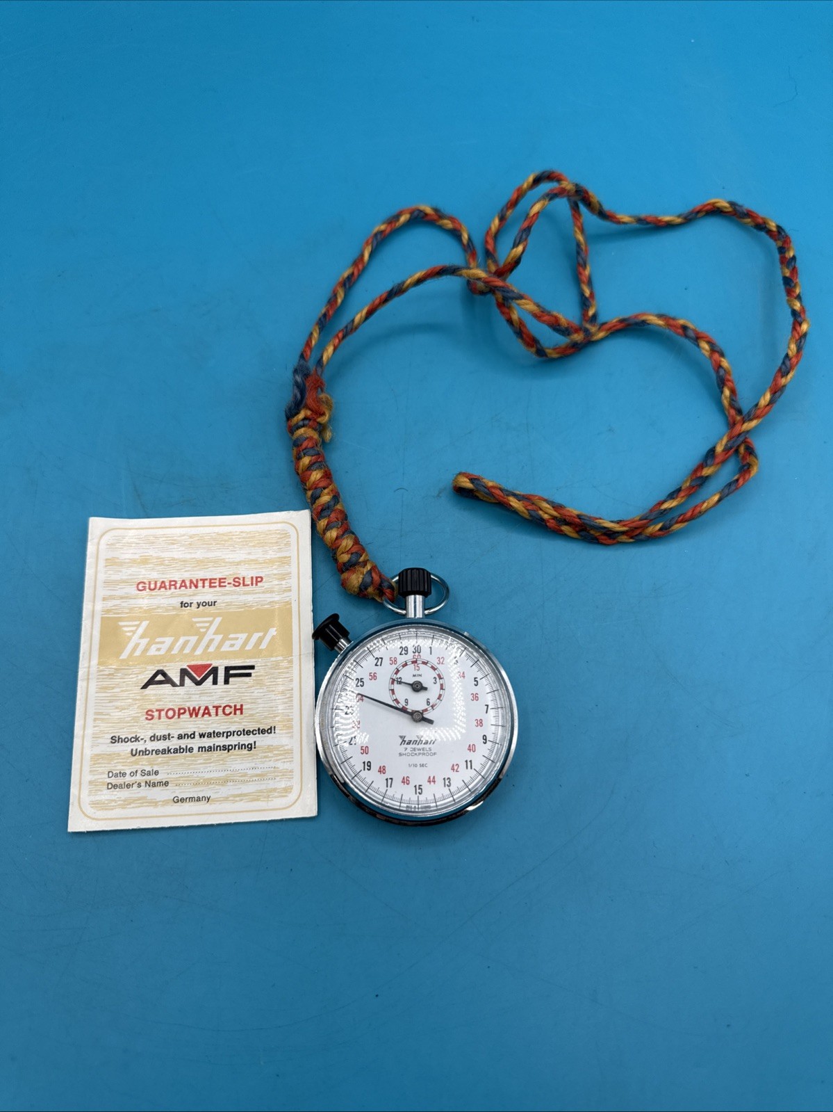 Hanhart Lever 7 Jewel 1/10 Split Second Chronograph Shockproof Stopwatch WORKING