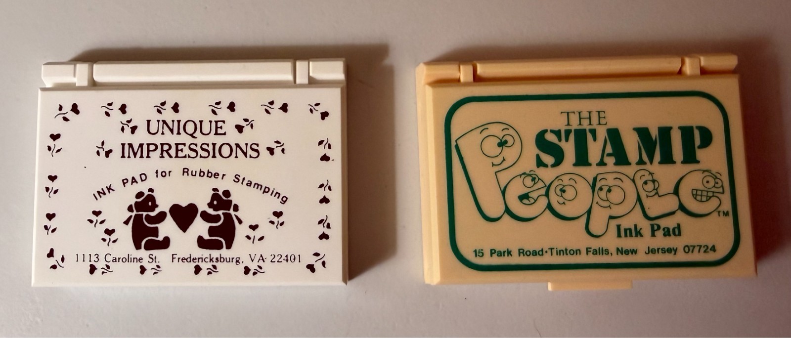 VINTAGE COLLACTIBLE PLASTIC INK PADS 2 AVAILABLE