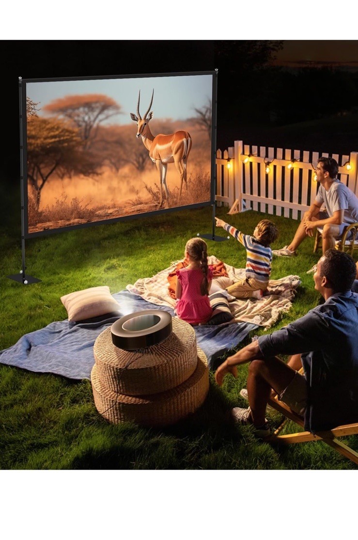 Outdoor-Projector-Screen-with-Stand - 120 inch Portable Projector Screen