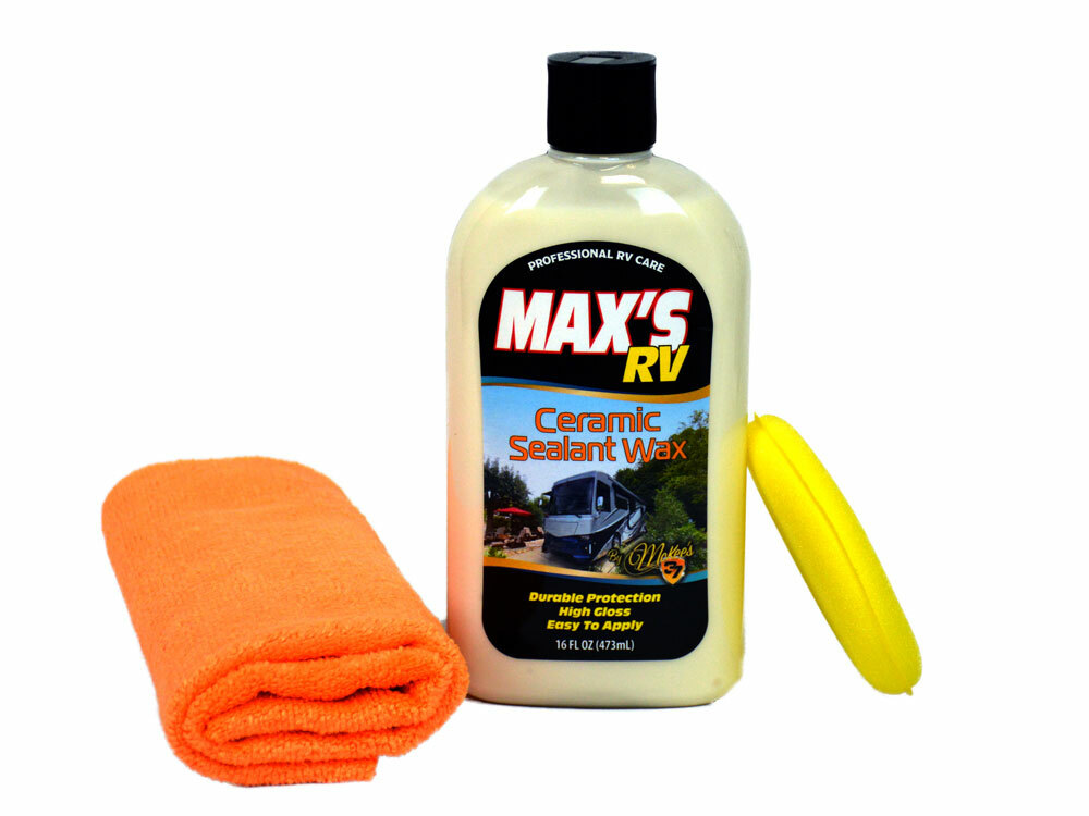 Max's RV Ceramic Sealant Wax, 16 oz. - Applicator & Premium Towel inc. car auto